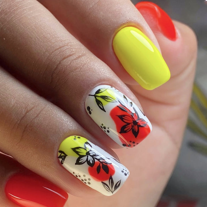 Künstlerisches florales Acryl-Nagelkunst-Set Karnz