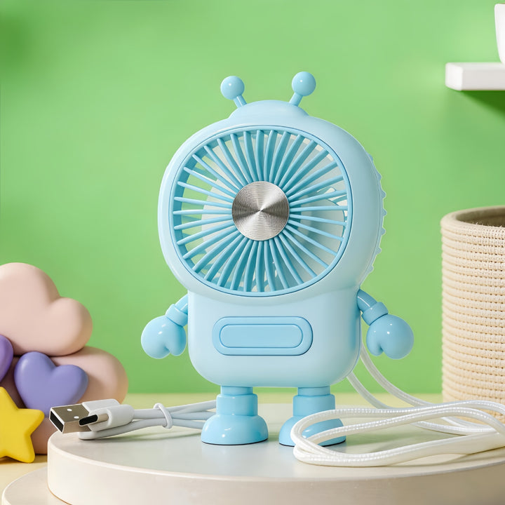 Damen Tragbarer USB Mini-Ventilator im kreativen Roboterdesign Karnz