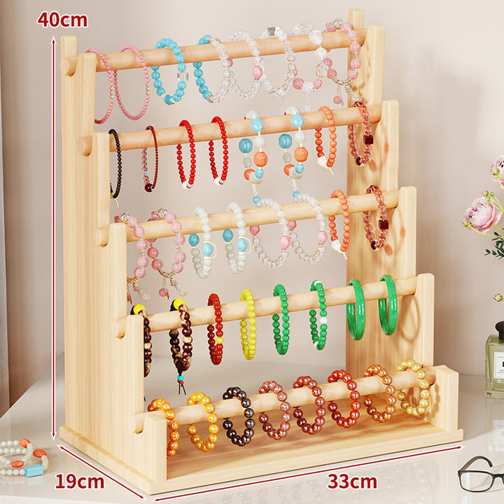 Zwei-Ebenen Holzarmband und Armreif Display Ständer Organizer