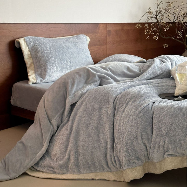 Flauschiges Samtvelours-Bettbezug-Set mit soften Plüschfasern und Hotelverschluss Karnz