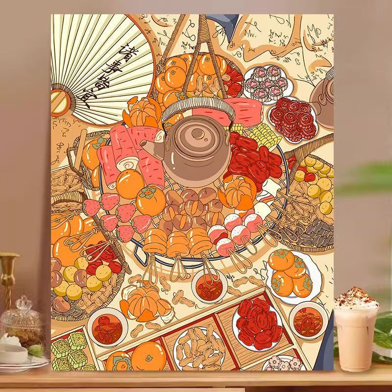 Dessert-inspiriertes dekoratives Leinwandkunstwerk Karnz