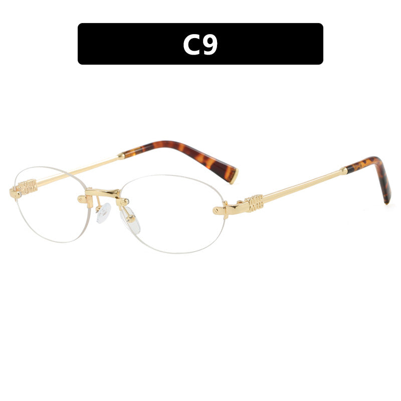 Damen modische Sonnenbrille mit ovalem Rahmen und edlen Akzenten Karnz
