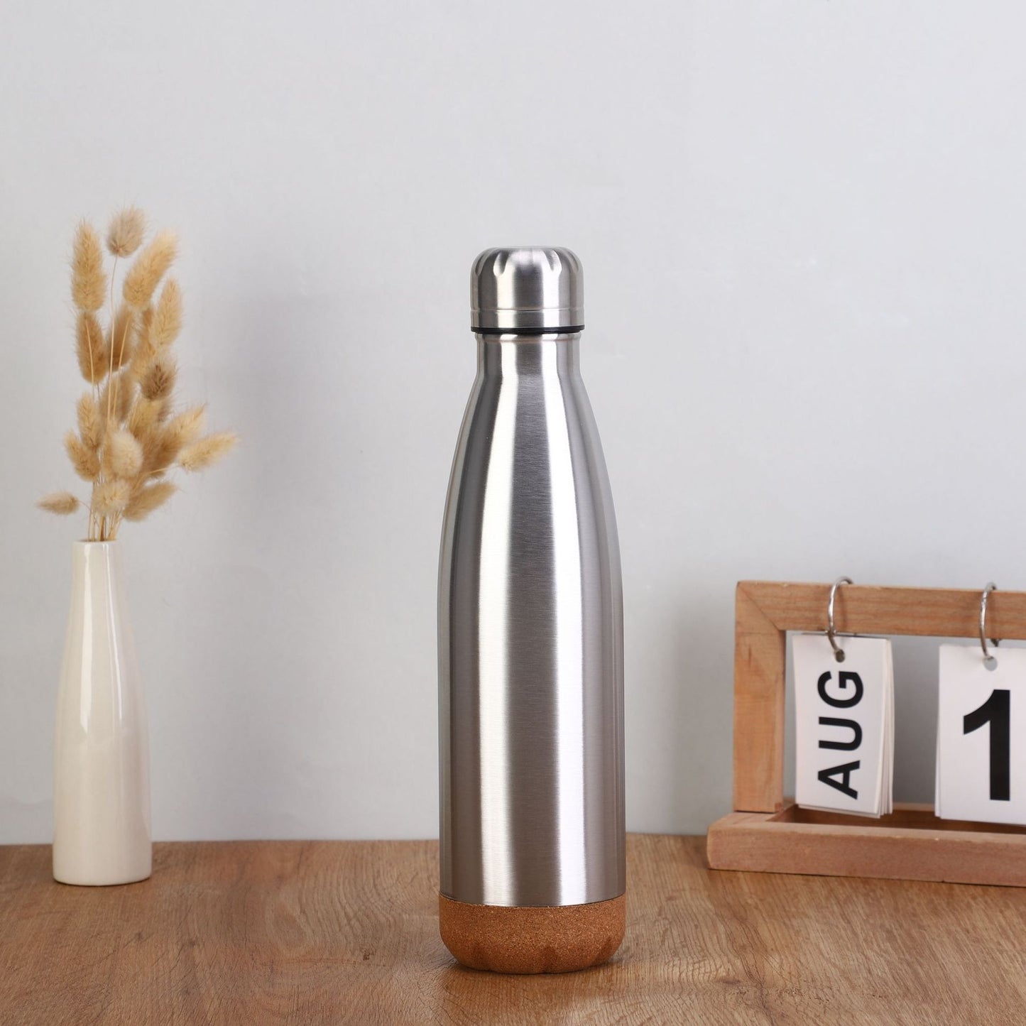 Damen stilvolle Edelstahl Isolierflasche mit Korkboden Karnz