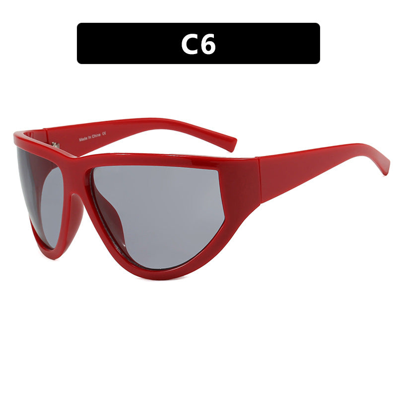 Damen futuristische Sonnenbrille mit sportlichem Design und flexiblen Gläsern Karnz