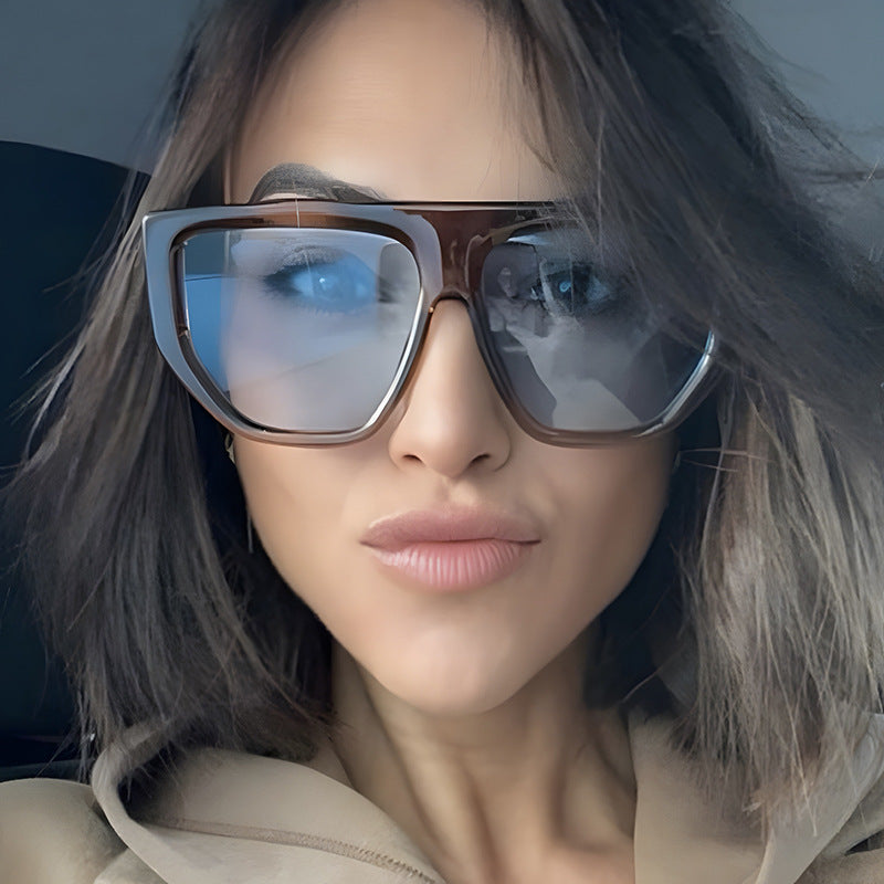 Damen modische Oversized-Sonnenbrille mit innovativem Rahmen Karnz