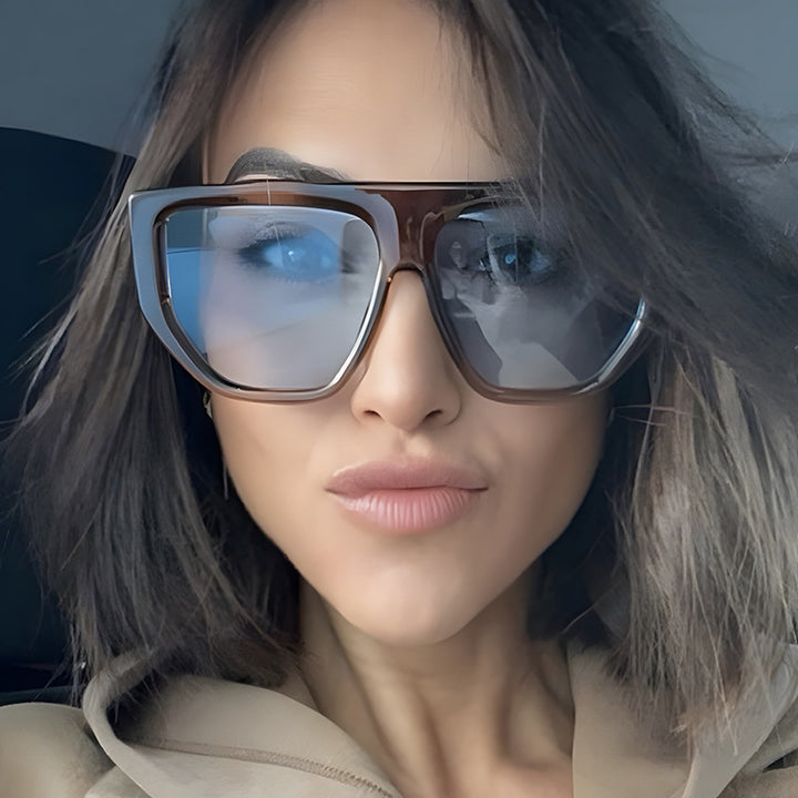 Damen modische Oversized-Sonnenbrille mit innovativem Rahmen Karnz