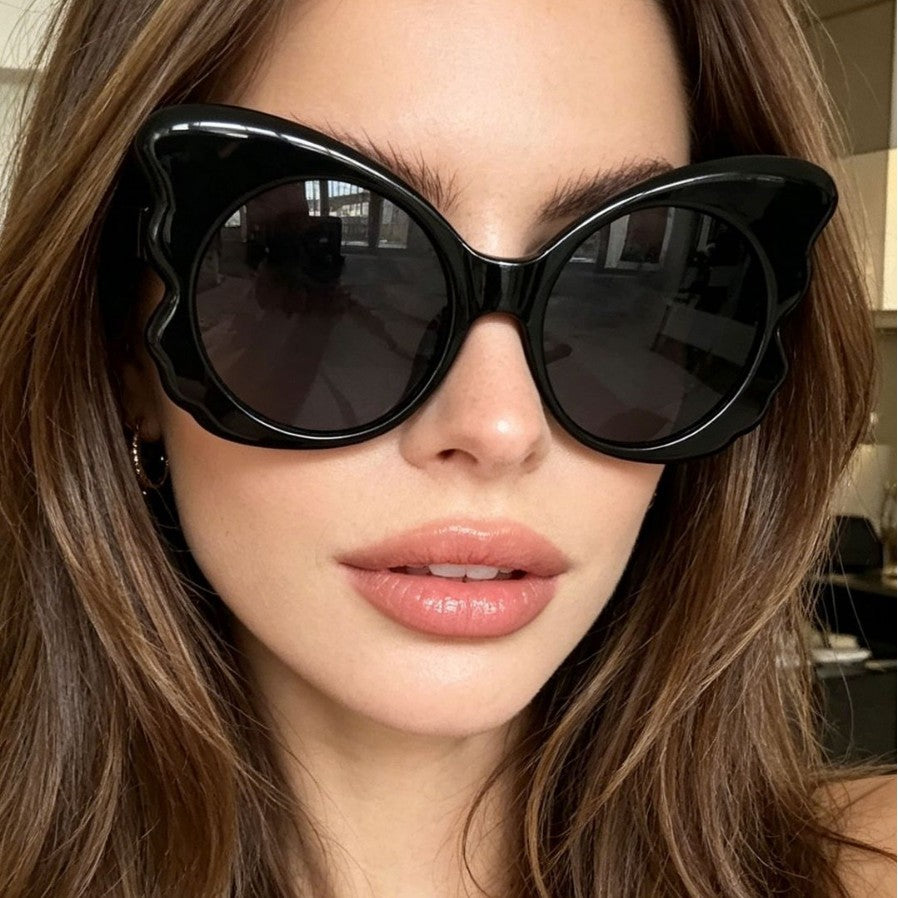 Damen Cat-Eye Sonnenbrille mit einzigartiger Rahmenführung und UV-Schutz Karnz