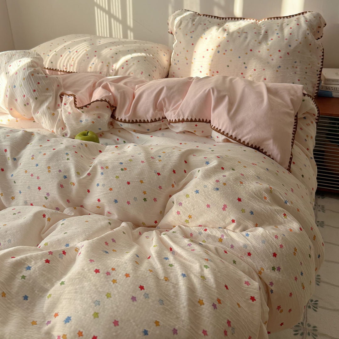Sternenmuster Steppbett-Wäsche Set