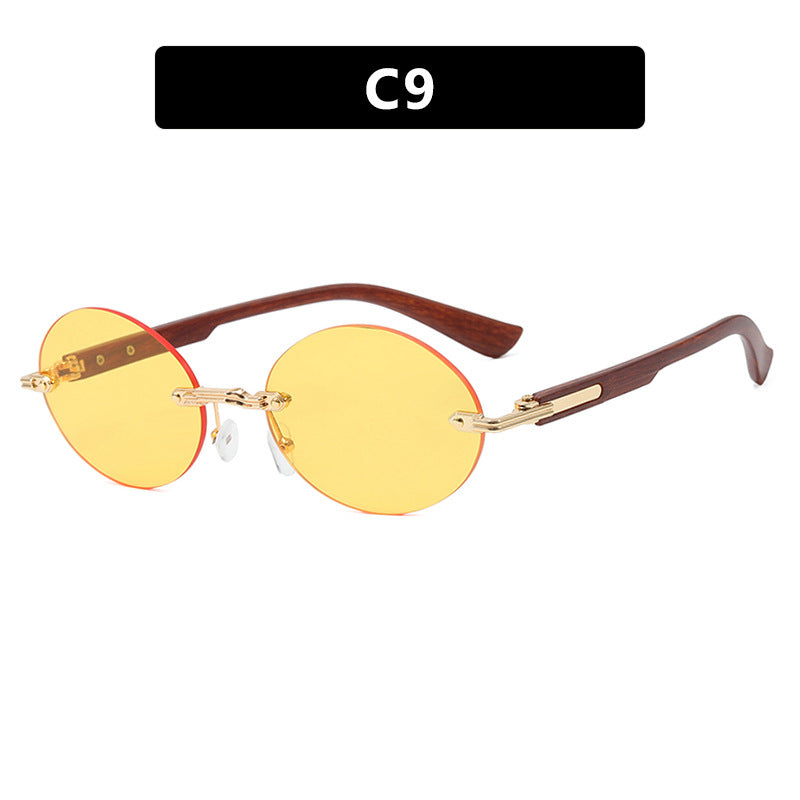 Damen runde Sonnenbrille mit elegantem Holzrahmen und UV-Schutz Karnz