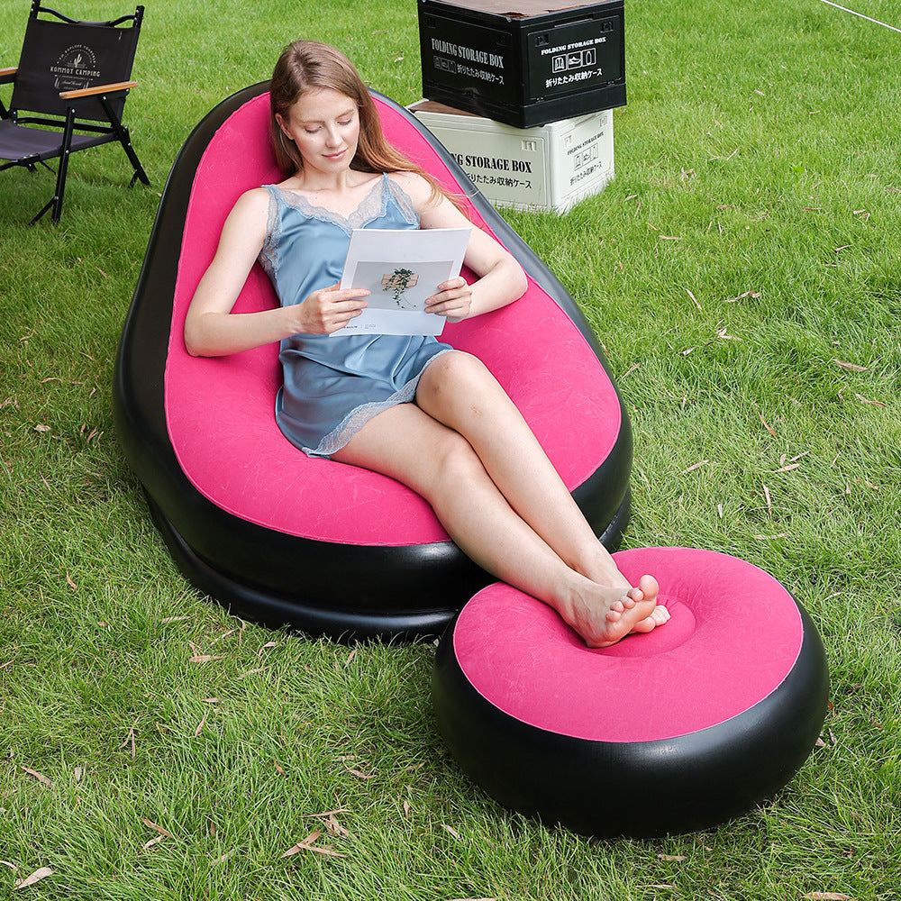Damen Aufblasbare Relaxliege mit ergonomischem Fußhocker Karnz