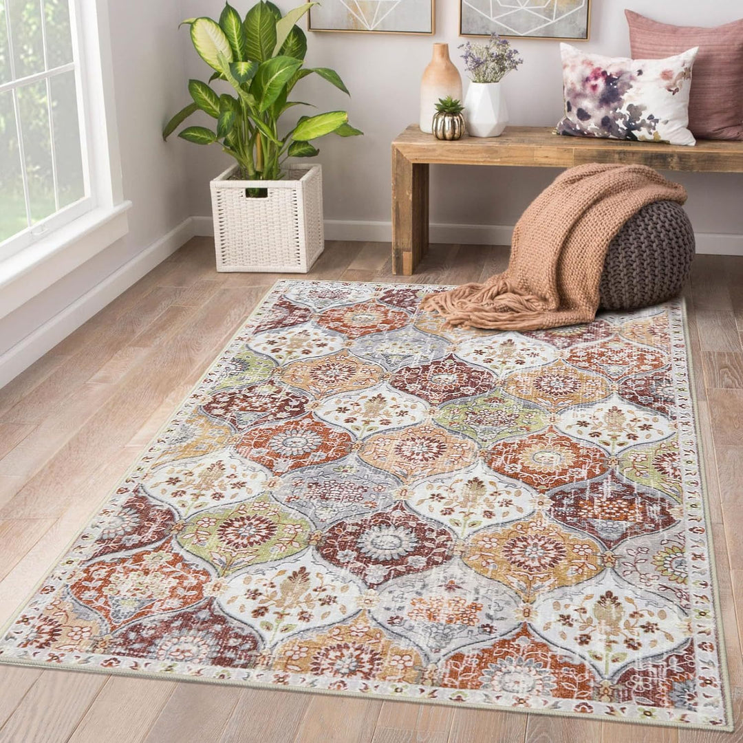 Geometrischer Floral-Teppich