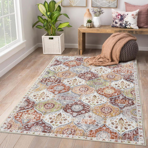 Geometrischer Floral-Teppich