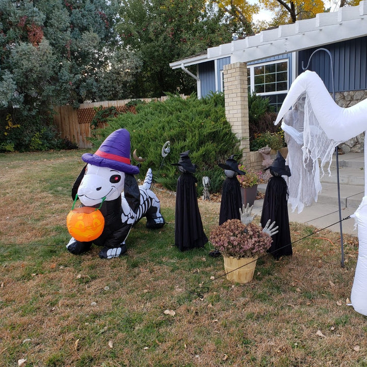 Aufblasbare Halloween Hund mit Skelett-Design