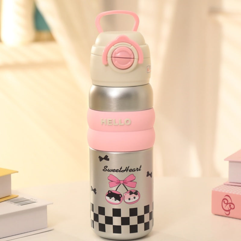 Damen langlebige Trinkflasche mit praktischem Deckel Karnz