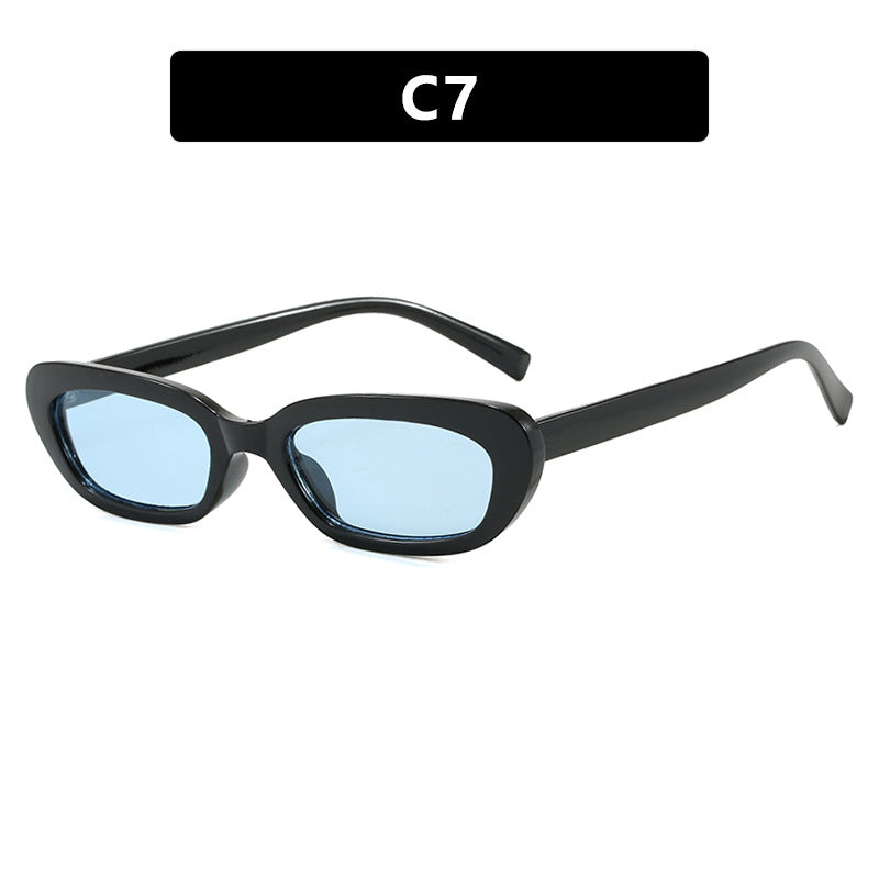 Damen modische Katzenaugen-Sonnenbrille mit transparentem Kunststoffrahmen und UV-Schutz Karnz