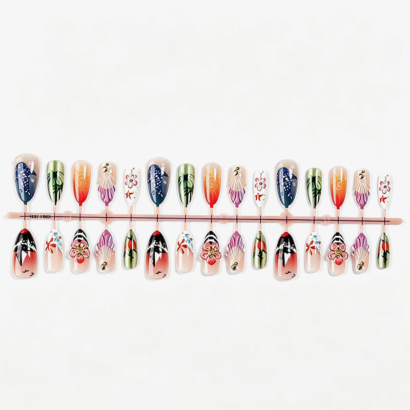 Künstlerisches Küstenmotiv Press-On Nagelset Karnz