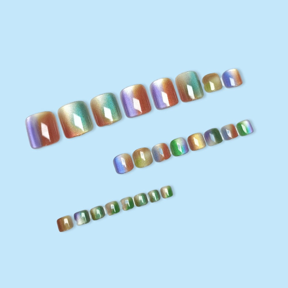 Regenbogenfarben Gradient Pediküre Set Karnz