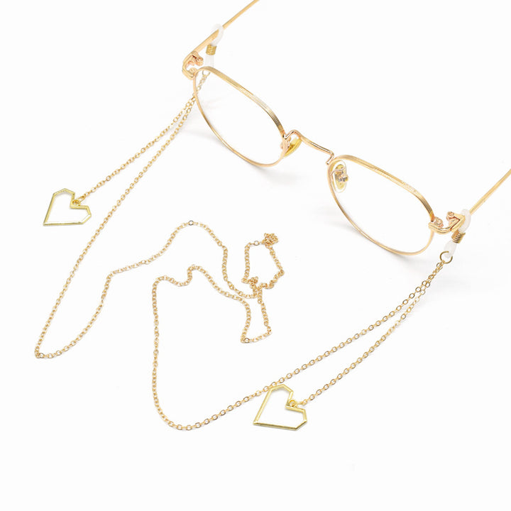 Herzförmige geometrische Eleganz Brillen Kette Karnz