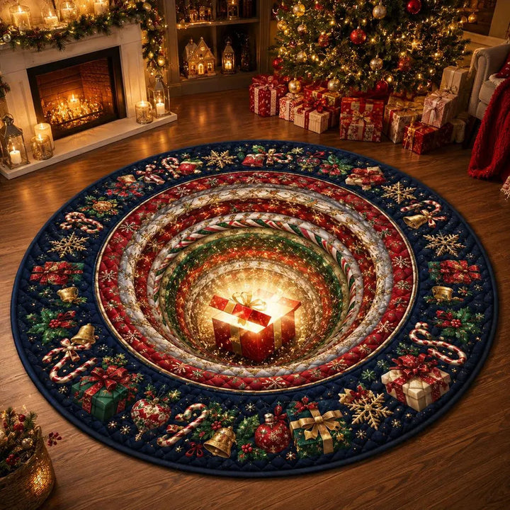Gemütlicher weihnachtlicher runder Teppich