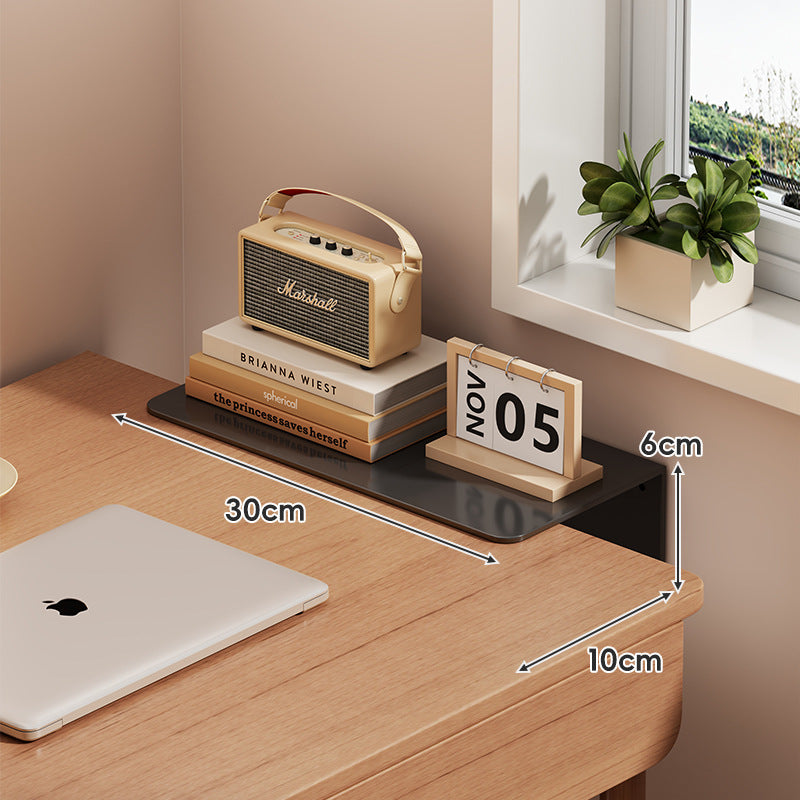 Slim schwebendes wandmontiertes Schreibtischregal Monitorerhöhung mit eleganter, gehärteter Glasoberfläche