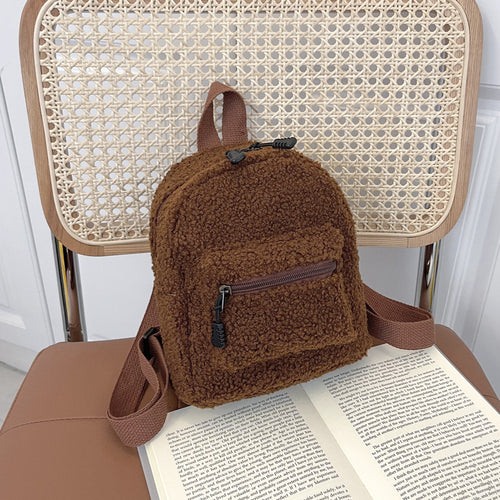 Strukturierter Fleece Mini Rucksack