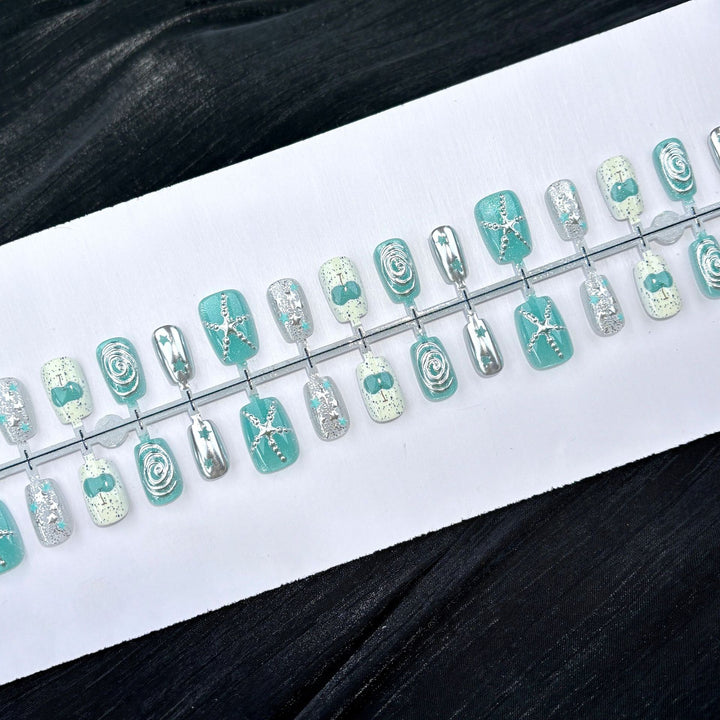 Küsten-Themen Press-On Nagelkunst Set