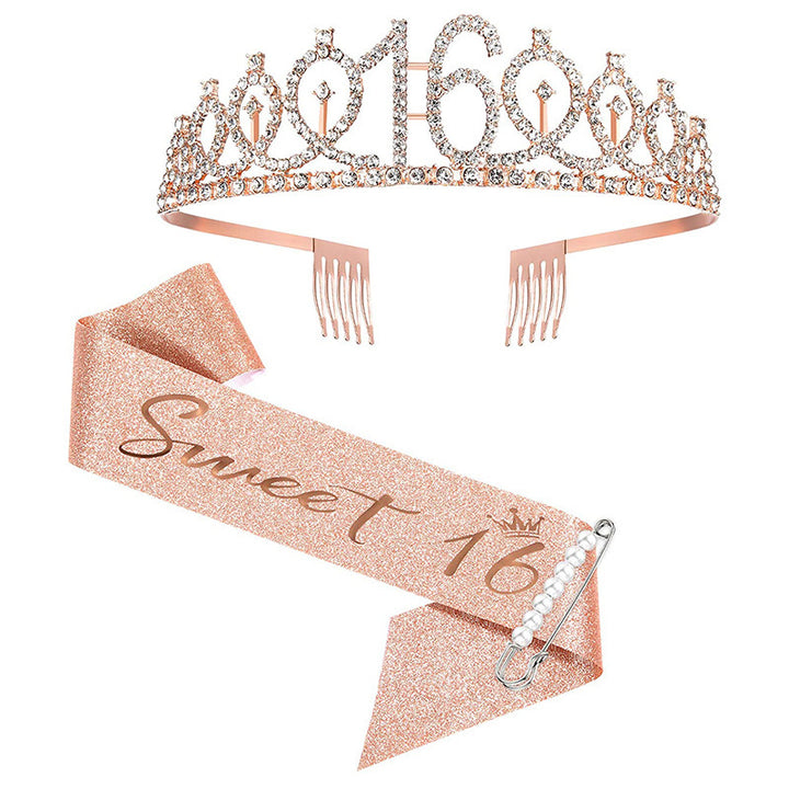 Damen Glitzernde Tiara mit personalisiertem 80. Geburtstagsschriftzug Karnz