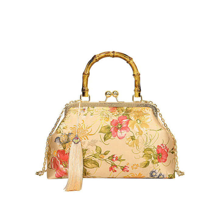 Vintage-inspirierte florale Handtasche