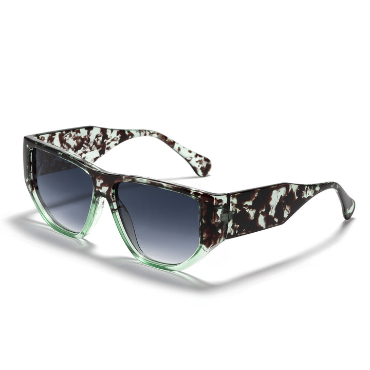 Damen trendige quadratische Sonnenbrille mit modernem tortoise Muster Karnz