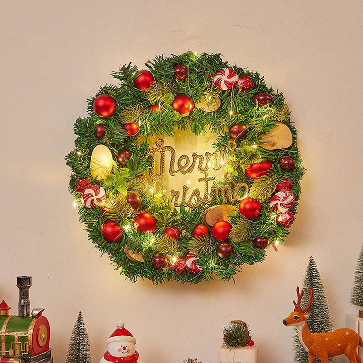 Festlicher Weihnachtskranz mit Lichtern Karnz