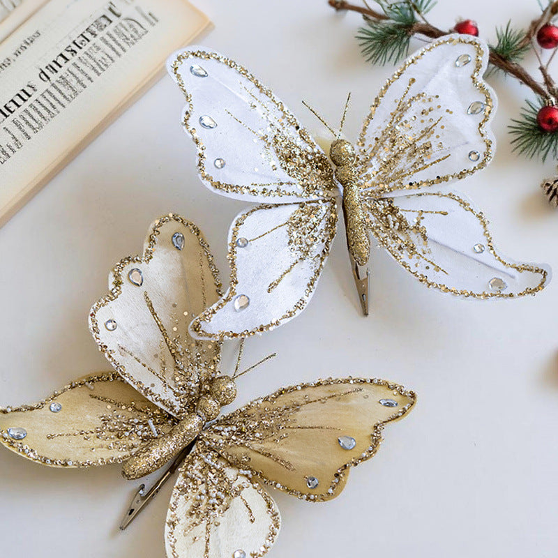 Elegante Schmetterlings-Haarclips mit Glitzer und Strass Karnz