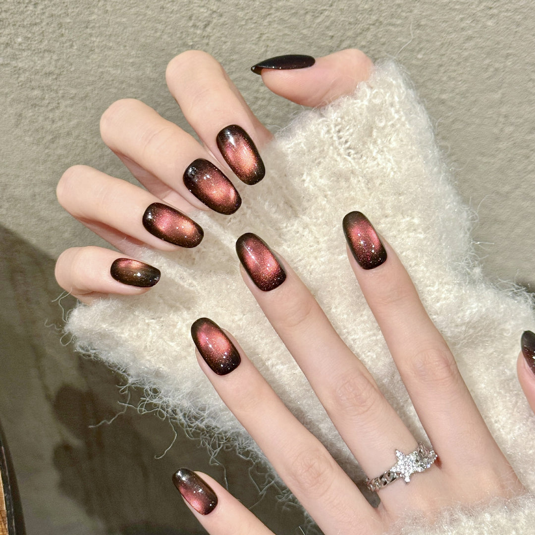 Gradient Press-On Nagelkunst Set mit Glitzerfinish