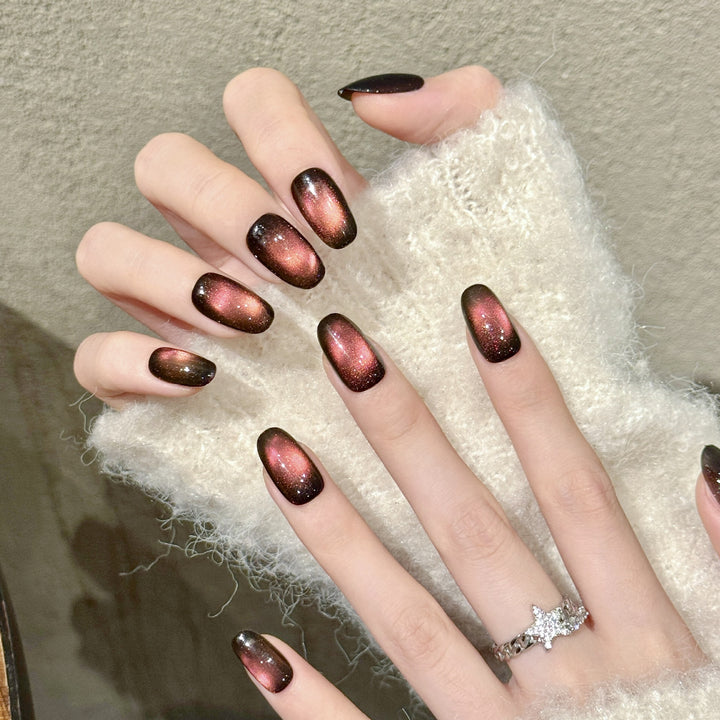 Gradient Press-On Nagelkunst Set mit Glitzerfinish