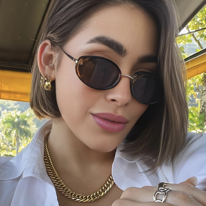 Damen modische Sonnenbrille im eleganten Ovaldesign Karnz