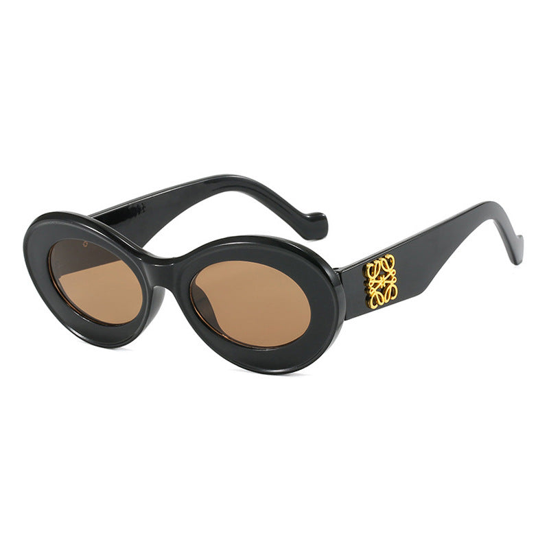 Damen elegante geschwungene Sonnenbrille Karnz