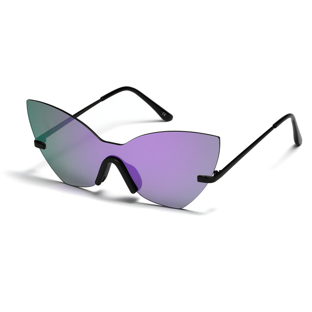 Damen extravagante Cat-Eye Sonnenbrille mit hochwertigem Metallrahmen Karnz