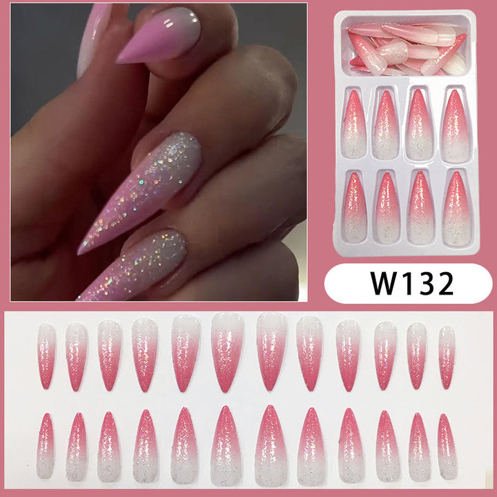 Glamouröse Glitzernde Stiletto Press-On Nagelset