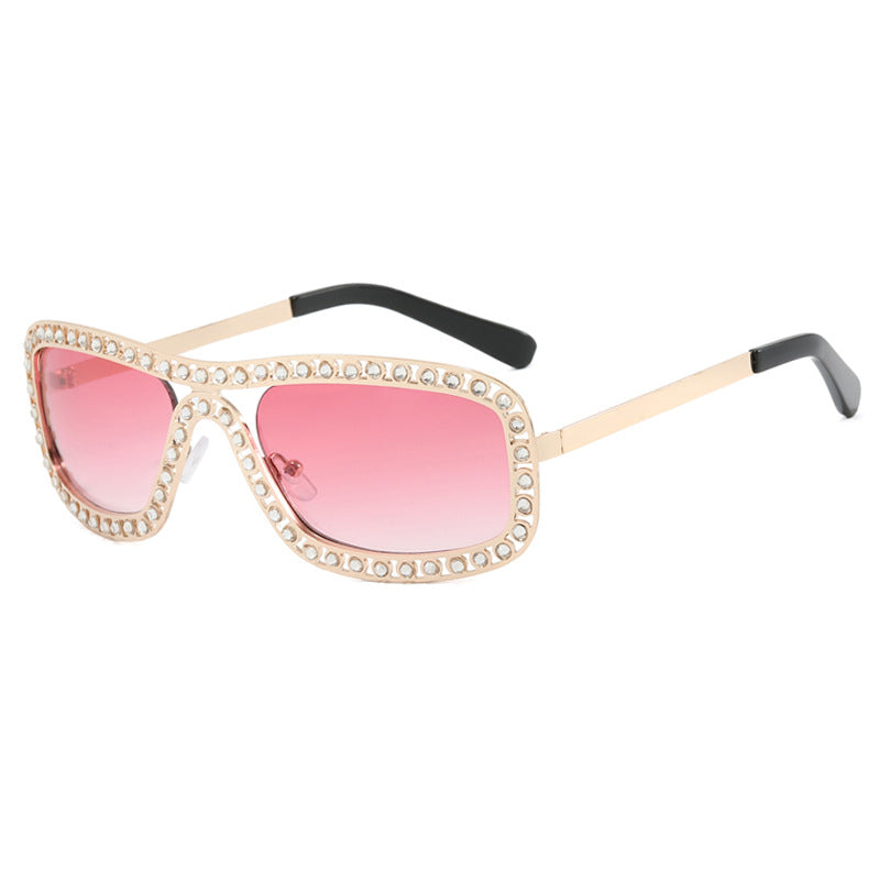 Damen modische Sonnenbrille mit funkelndem Rahmen Karnz