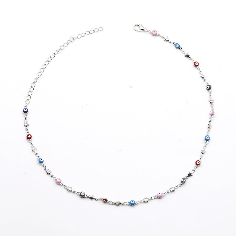 Bunte Perlenkette Halskette Karnz