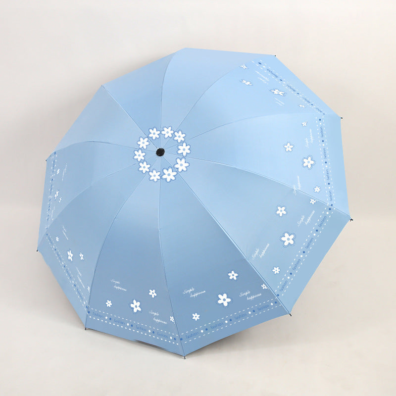 Damen Faltbarer Regenschirm mit floralen Mustern und UV-Schutz Karnz