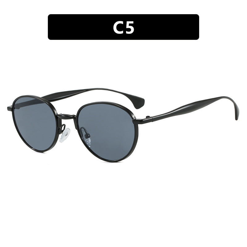 Damen runde Sonnenbrille mit elegantem Metallrahmen und UV-Schutz Karnz