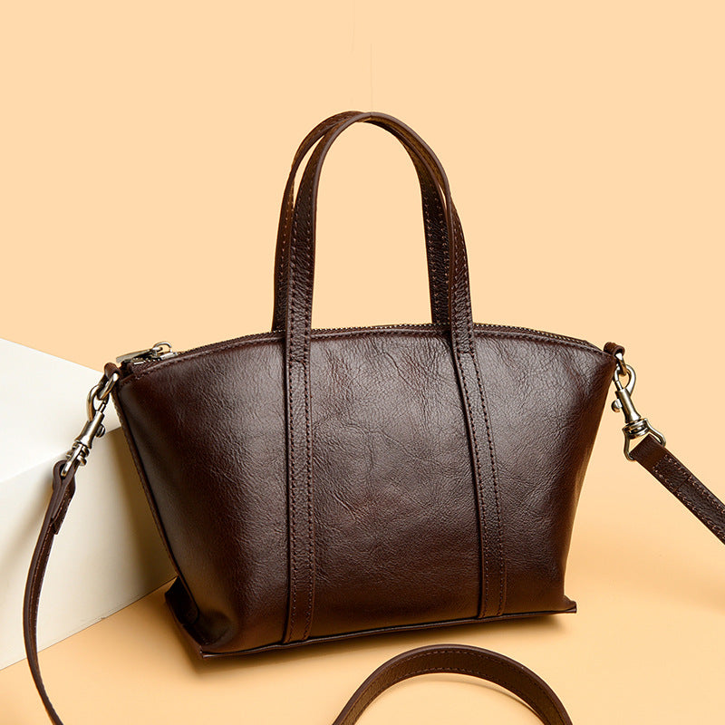 Texturierte Lederhandtasche Karnz