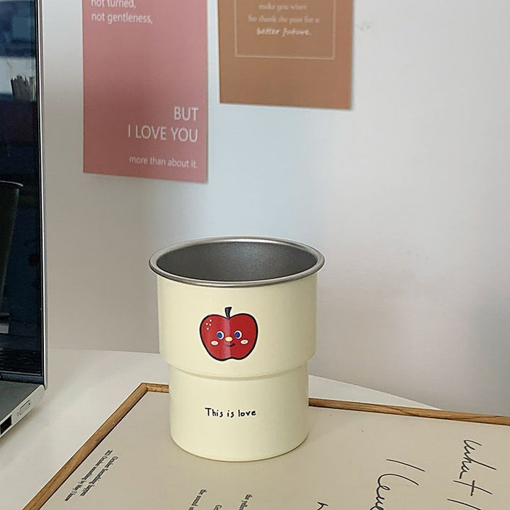 Multifunktionale Keramiktasse mit Fröhlichem Apfelmotiv Karnz