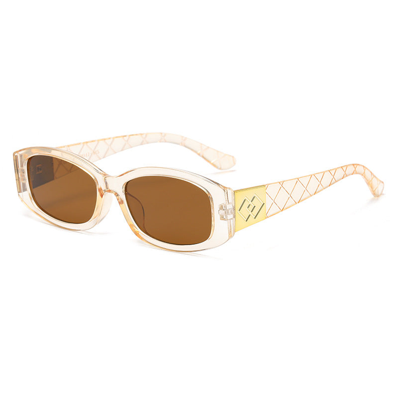 Damen moderne Sonnenbrille mit einzigartigem goldenem Rahmen Karnz