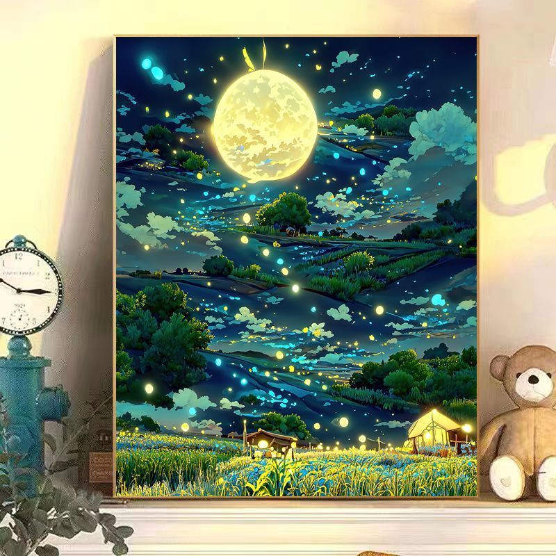 Fesselnde Mondlicht Landschaft Leinwand Kunst Karnz