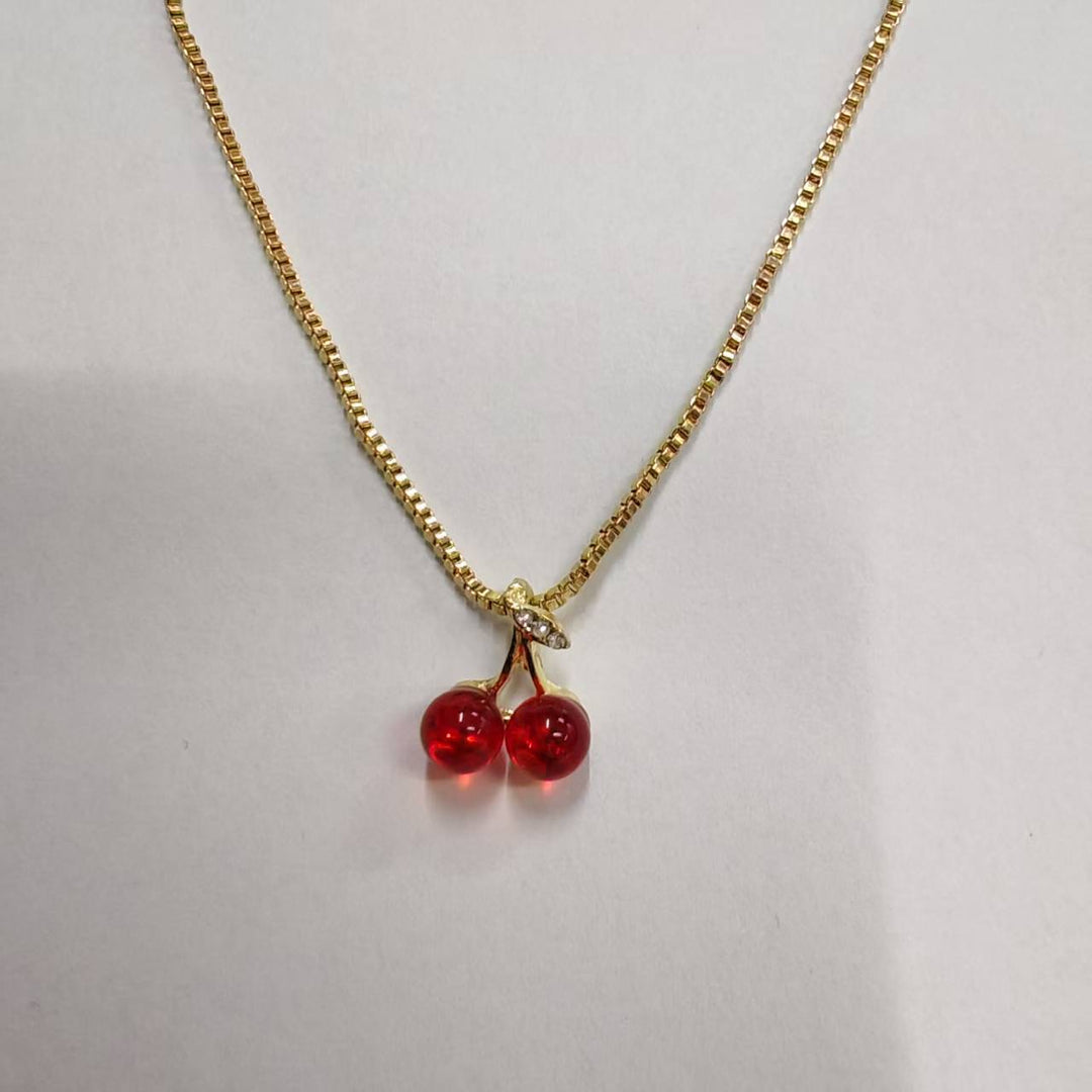 Elegantly Charmantes Kirschpendant-Halskette Karnz