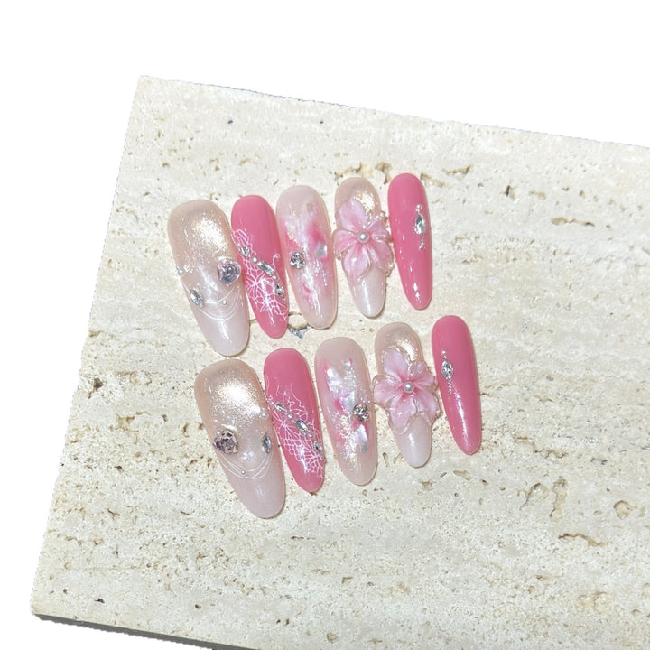 Blumen Design Press-On Nagelkunst Set