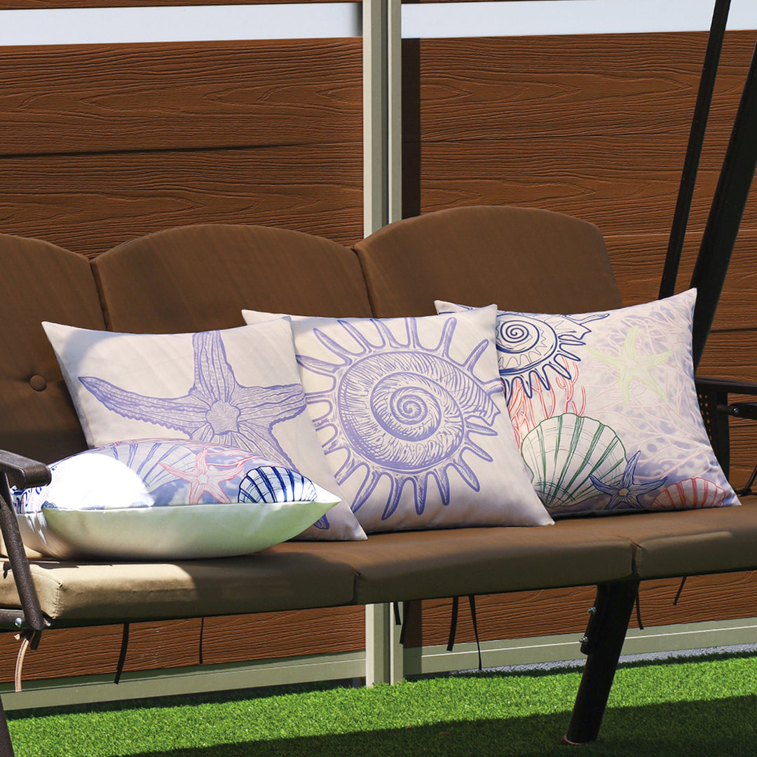 Quadratischer Dekorativer Kissenbezug mit maritimem Seestern‑Print aus pflegeleichtem Polyester Karnz