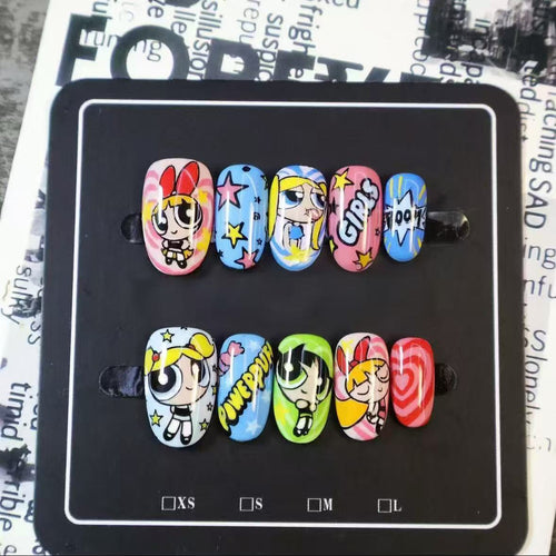 Cartoon-Charakter Press-On Nagelkunst Set Karnz