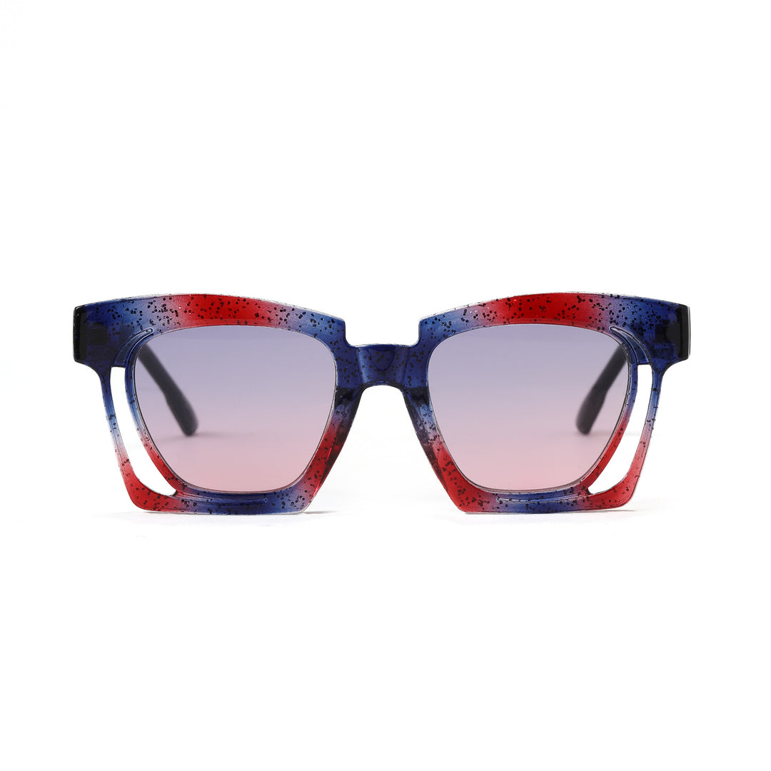 Damen trendige geometrische Sonnenbrille mit stilvollem, quadratischem Rahmen Karnz